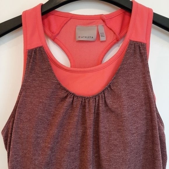 Athleta Racerback Tank Top Built in Bra Athletic Workout Yoga Purple Pink XXS - Picture 3 of 9